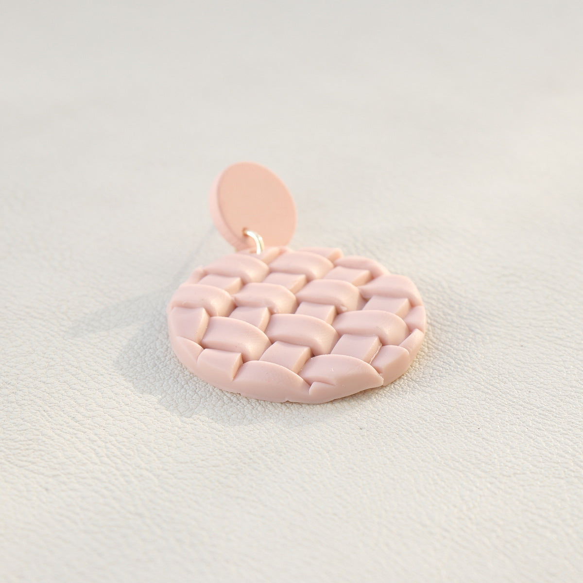 Ins Vacation Retro Exaggerated Round Polymer Clay Pendant Earrings