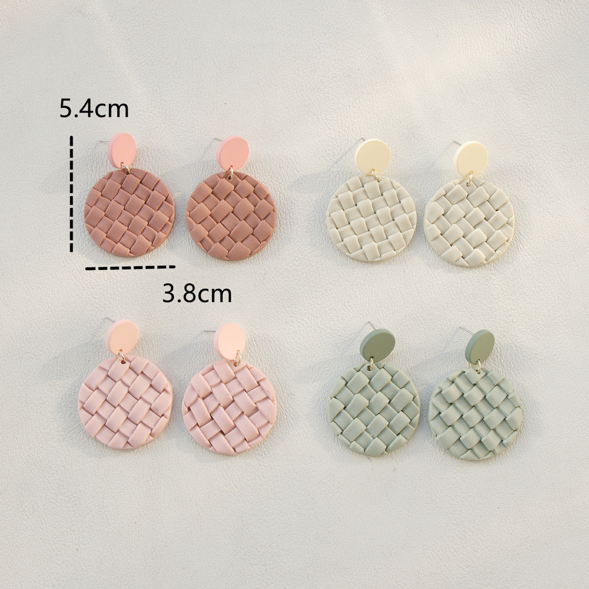 Ins Vacation Retro Exaggerated Round Polymer Clay Pendant Earrings